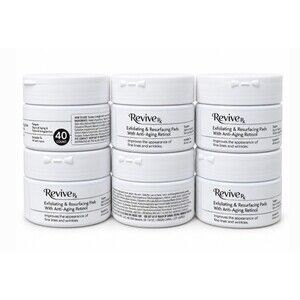 240 Revive Rx Exfoliating & Resurfacing Wipes Anti-Aging Retinol (6 jars of 40)